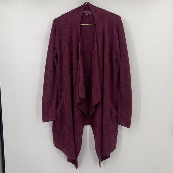 Barefoot Dreams Fall CozyChic Lite Circle Plum Cardigan Open Front — Plum L/XL - Picture 2 of 9